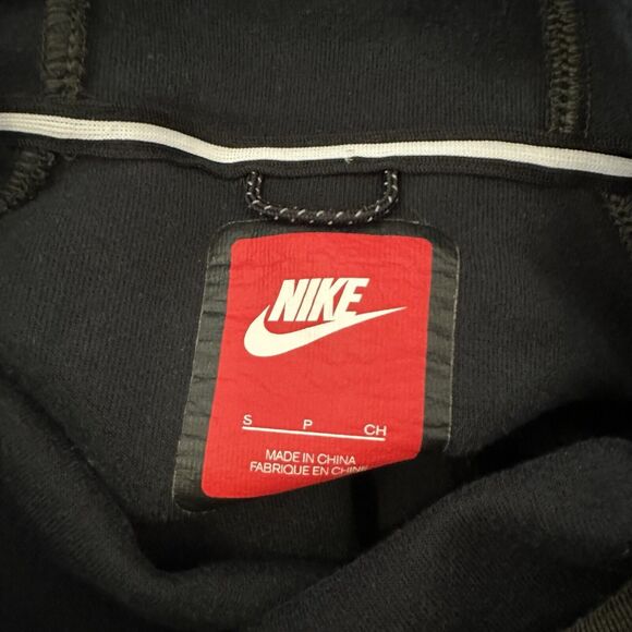 Nike Funnel Neck Hooded Sweater Army Green Womens Small Pockets Sweatshirt - Picture 7 of 7